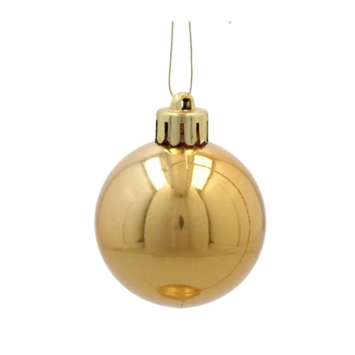 Ялинкова іграшка Chomik пластикові кульки 16 шт, 4 см, золотисті (5900779893856_3)