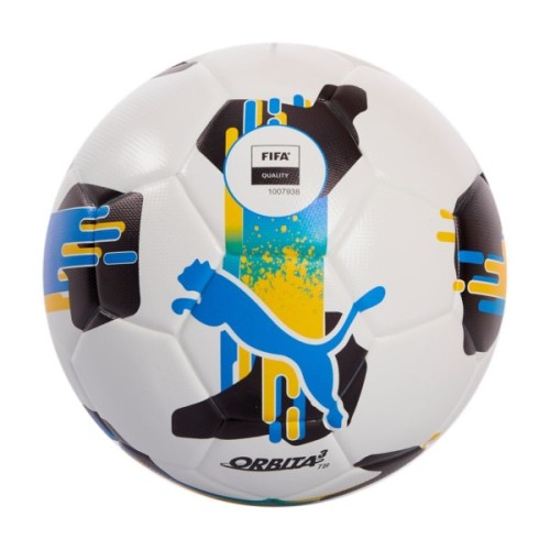 М'яч футбольний Puma Orbita UPL (FIFA Quality) 084595-01 білий, чорний, жовтий, блакитний 5 (4067982253028)