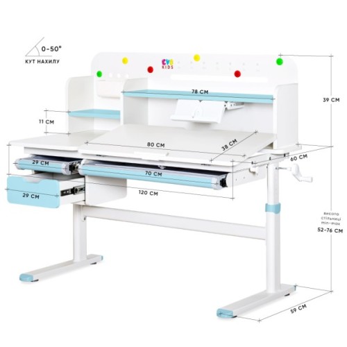 Парта Evo-kids Plus Blue (TH-360 WG/BL Plus)