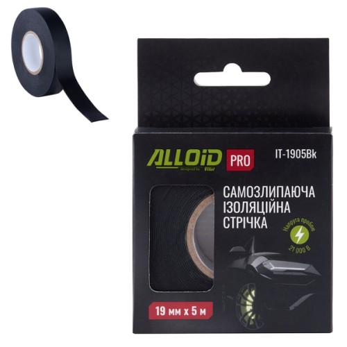 Ізоляційна стрічка Alloid Pro, самозлипна, 19мм×5м (IT-1905Bk)