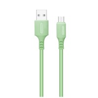 Дата кабель USB 2.0 AM to Micro 5P 1.0m soft silicone green ColorWay (CW-CBUM042-GR)