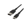 Дата кабель USB 2.0 AM to USB-C 0.15m 15W PVC black Belkin (CAB001BT0MBK)