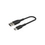 Дата кабель USB 2.0 AM to USB-C 0.15m 15W PVC black Belkin (CAB001BT0MBK)