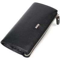 Гаманець Bond Accessories З натуральної шкіри флотар Чорна (22050)