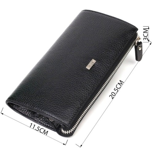 Гаманець Bond Accessories З натуральної шкіри флотар Чорна (22050)