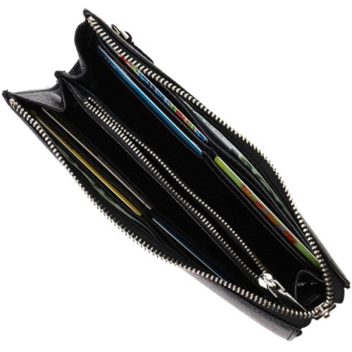 Гаманець Bond Accessories З натуральної шкіри флотар Чорна (22050)