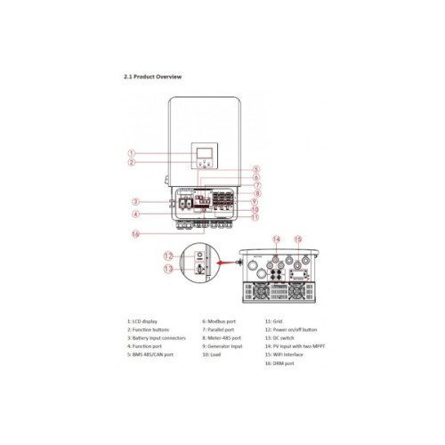 Сонячний інвертор Deye SUN-10K-SG05LP3-EU-SM2	10kW WiFi (SUN-10K-SG05LP3-EU-SM2)