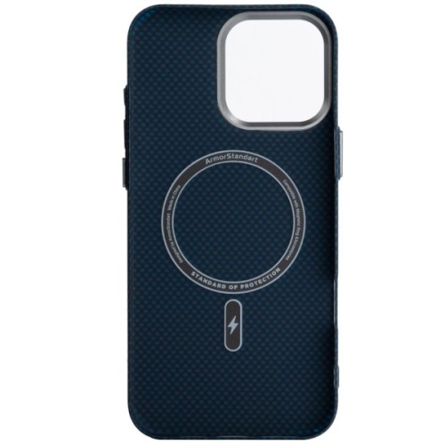 Чохол до мобільного телефона Armorstandart LikeCarbon2 MagCase Apple iPhone 16 Pro Max Kevlar Dark Blue (ARM88593)