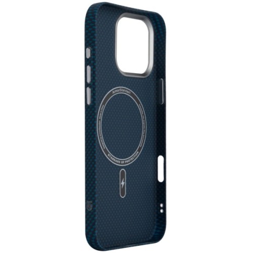 Чохол до мобільного телефона Armorstandart LikeCarbon2 MagCase Apple iPhone 16 Pro Max Kevlar Dark Blue (ARM88593)