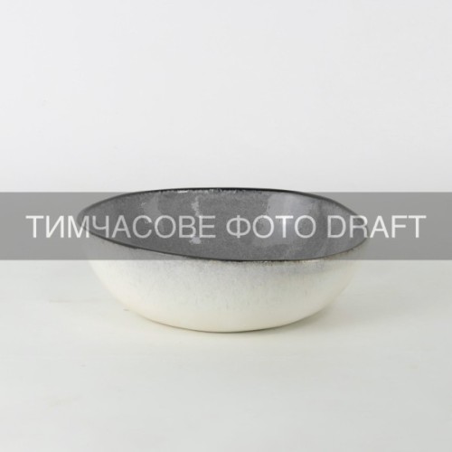 Салатник Ardesto Daiano, 700мл, 17см, порцеляна, сірий (AR1717DG)