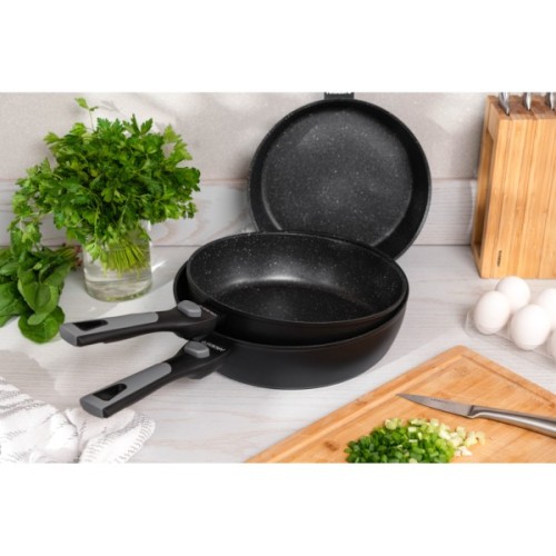 Сковорода Ardesto Gemini Bari, 26см, алюміній, чорний (AR1226B)