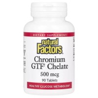 Мінерали Natural Factors Хром GTF Хелат, 500 мкг, Chromium GTF Chelate, 90 таблеток (NFS-01630)