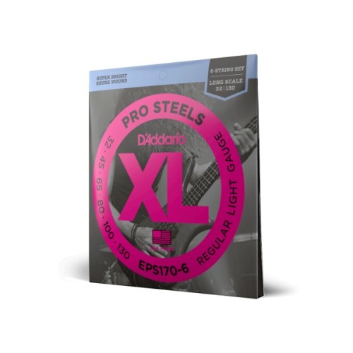 Струни для гітари D'Addario ProSteels Bass Light 6-String (32-130) (EPS170-6)