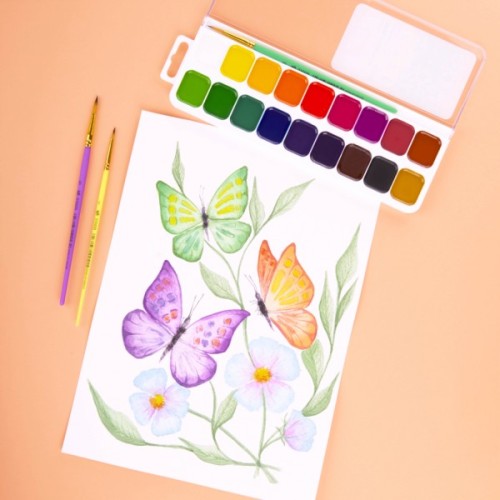 Акварельні фарби Yes Orange Line 18 кольорів б/п (110300)