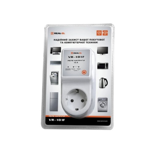 Реле напруги REAL-EL VR-101F, white (EL122300009)