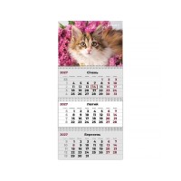 Календар Axent настінний квартальний 2027 р.,3 пр. Cats 3 (8803-27-9-A)