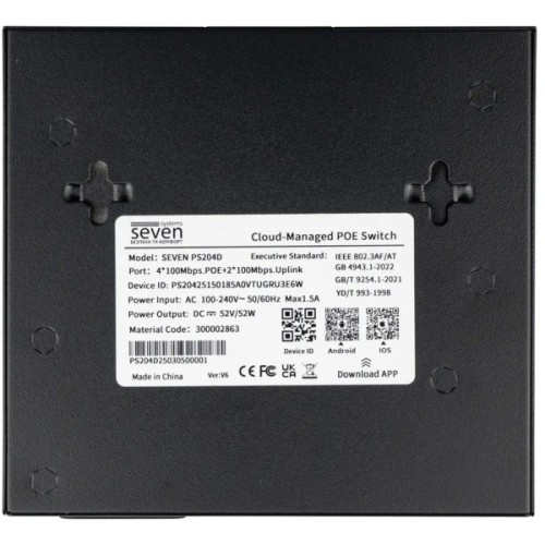 Комутатор мережевий SEVEN Systems PS204D