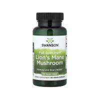 Вітамінно-мінеральний комплекс Swanson Їжачок гребінчастий, 500 мг, Full Spectrum Organic Lion's Mane Mushroom, 60 ве (SWV11096)