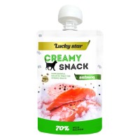 Ласощі для котів Lucky Star Лагідне пюре з м'якоті дикого лосося 85 г (4820281500251)