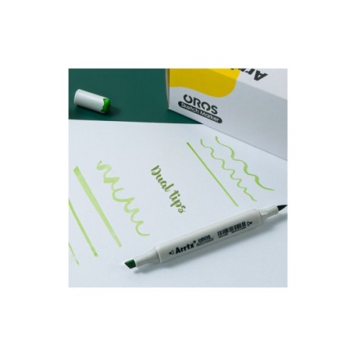 Художній маркер Arrtx Спиртові Oros ASM-03GN 24 кольори, зелені відтінки (LC302512)