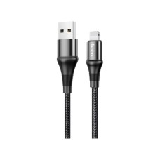 Дата кабель USB 2.0 AM to Lightning 1.0m 2.4A nylon X50 black HOCO (6931474734198)