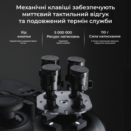 Геймпад Ajazz GP100 2.4G/BT/USB Switch/PC/iOS/Android RGB Black (GP100-B)