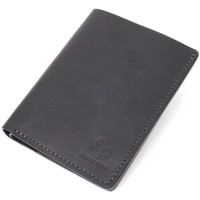 Портмоне Grande Pelle Шкіряне з тримачем для Apple AirTag Чорне (11623)