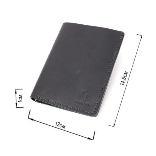 Портмоне Grande Pelle Шкіряне з тримачем для Apple AirTag Чорне (11623)