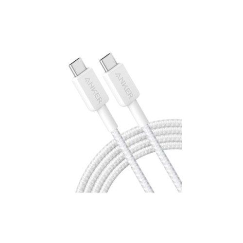 Дата кабель USB-C to USB-C 0.9m nylon 322 white Anker (A81F5H21/A81F5G21)