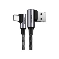 Дата кабель USB 2.0 AM to USB-C 2.0m 3A 90° corner US176 black Ugreen (20857)