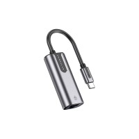 Перехідник USB-C to RJ45 Ethernet 1000Mbps Aluminum black Vention (CFNHB)