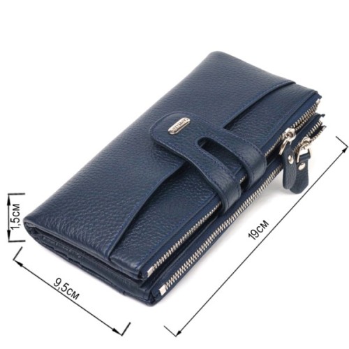 Гаманець Canpellini З натуральної шкіри Синій (21635)