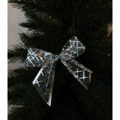 Прикраса декоративна Chomik бант органза 4 шт, 10 х 10 см, срібний (5900779853737_2)