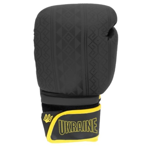 Боксерські рукавички PowerPlay 3021 Ukraine Чорно жовті 10 унцій (PP_3021_10oz_Black/Yellow)