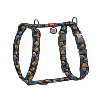 Шлея для собак WAUDOG H-подібна анатомічна Nylon з QR адресником "Апельсини" пластиковий фастекс S (343-4054)