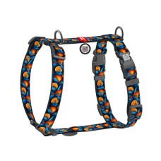 Шлея для собак WAUDOG H-подібна анатомічна Nylon з QR адресником "Апельсини" пластиковий фастекс S (343-4054)