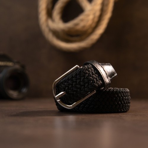 Ремінь Vintage Текстильний жіночий Чорний (20546)