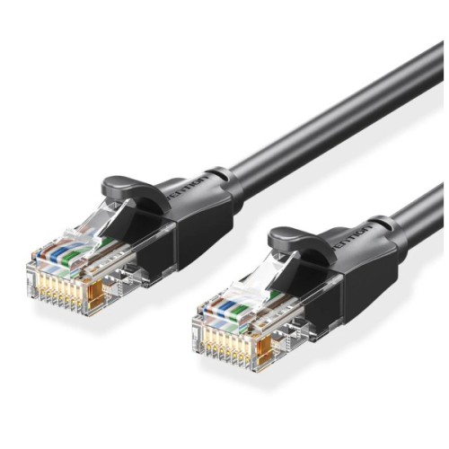 Патч-корд 1м, UTP cat 6 RJ-45 black Vention (IBABF)