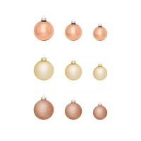 Ялинкова іграшка House Of Seasons Скляні кульки 26 шт D7 см D6 см D5 см Рожеві (8718861800548)