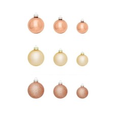 Ялинкова іграшка House Of Seasons Скляні кульки 26 шт D7 см D6 см D5 см Рожеві (8718861800548)