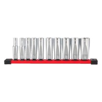 Набір торцевих головок Milwaukee дюймових 3/8" подовжених, 10 шт. (4932492510)