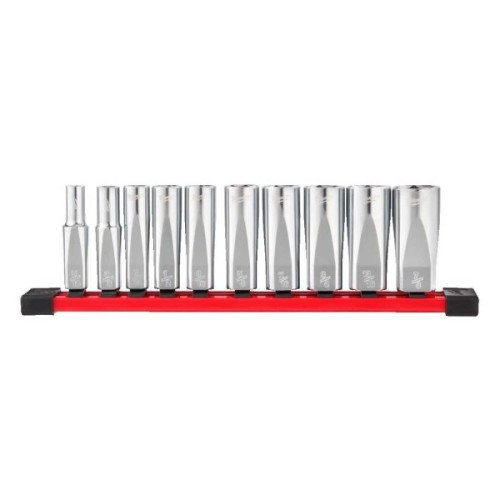 Набір торцевих головок Milwaukee дюймових 3/8" подовжених, 10 шт. (4932492510)