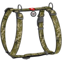 Шлея для собак WAUDOG Nylon з QR паспортом анатомічна H-подібна "Мілітарі" S (320-4026)