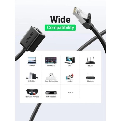 Патч-корд 2м, F/UTP cat 6 RJ-45 extension black Ugreen (U_11281)