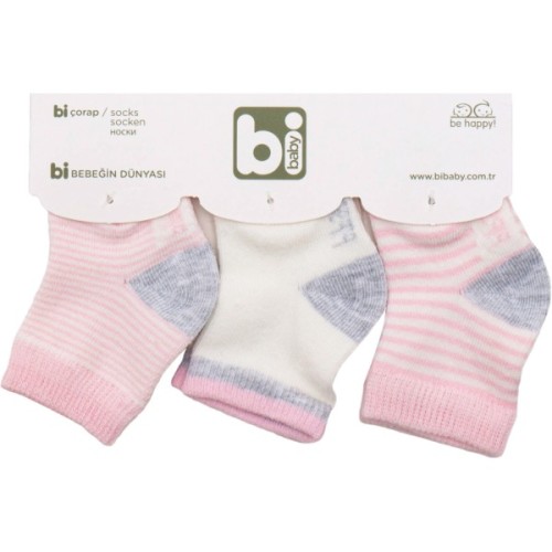 Шкарпетки дитячі Bibaby у смужку (68109-0-3-pink)