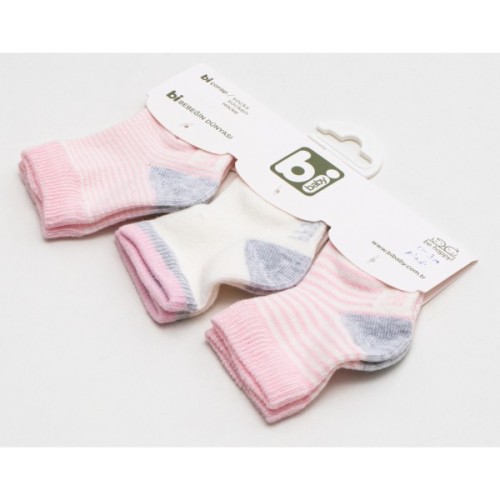 Шкарпетки дитячі Bibaby у смужку (68109-0-3-pink)