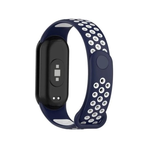 Ремінець до фітнес браслета BeCover Vents Style для Xiaomi Mi Smart Band 10 Blue-White (713632)
