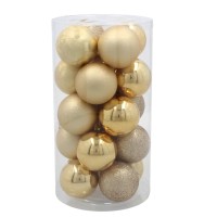 Ялинкова іграшка Chomik пластикові кульки 20 шт, 5 см, золотисті (5900779893801_2)