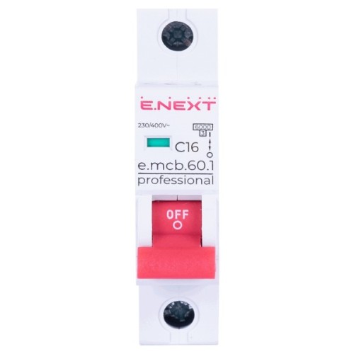 Автоматичний вимикач E.NEXT 1-п e.mcb.pro 16А C ( 6кА) (p042008)