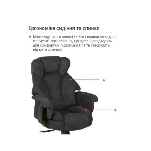Офісне крісло Аклас Гетьман R-SR (DV-99 Black) (00172356)